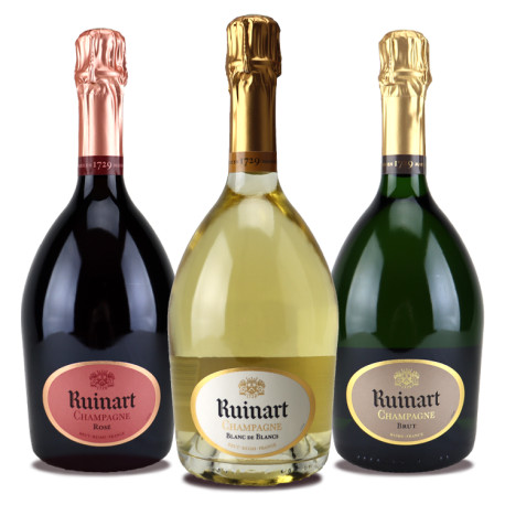 Champagne Ruinart Coffret Découverte Blanc de Blancs, R Rosé et R Brut